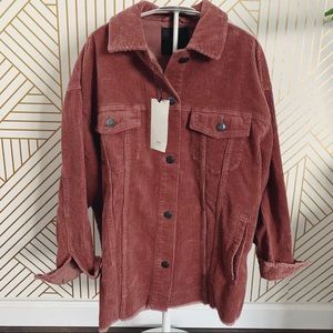 pink cord jacket zara